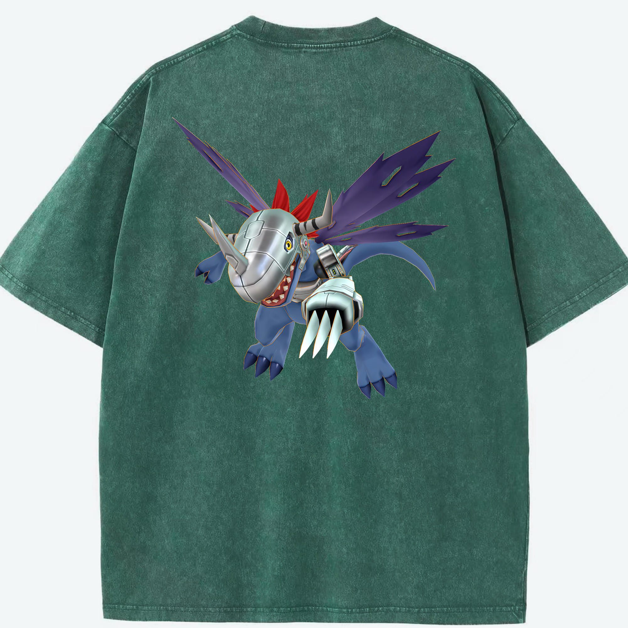 （画像用） Digimon デジタルモンスター/デジモン 綿100% ヴィンテージ風 半袖Tシャツ（背面プリント）
